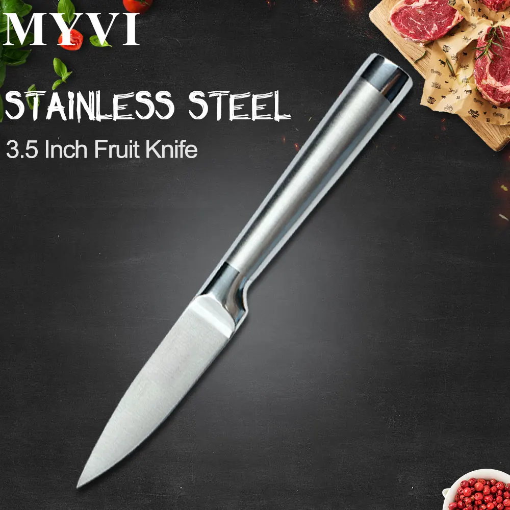 G.3.5 inch Fruit Набор кухонных ножей, нож с ручкой из нержавеющей стали, нож для нарезки хлеба Santoku, нож шеф-повара для правой и левой руки - Цвет: G.3.5 inch Fruit