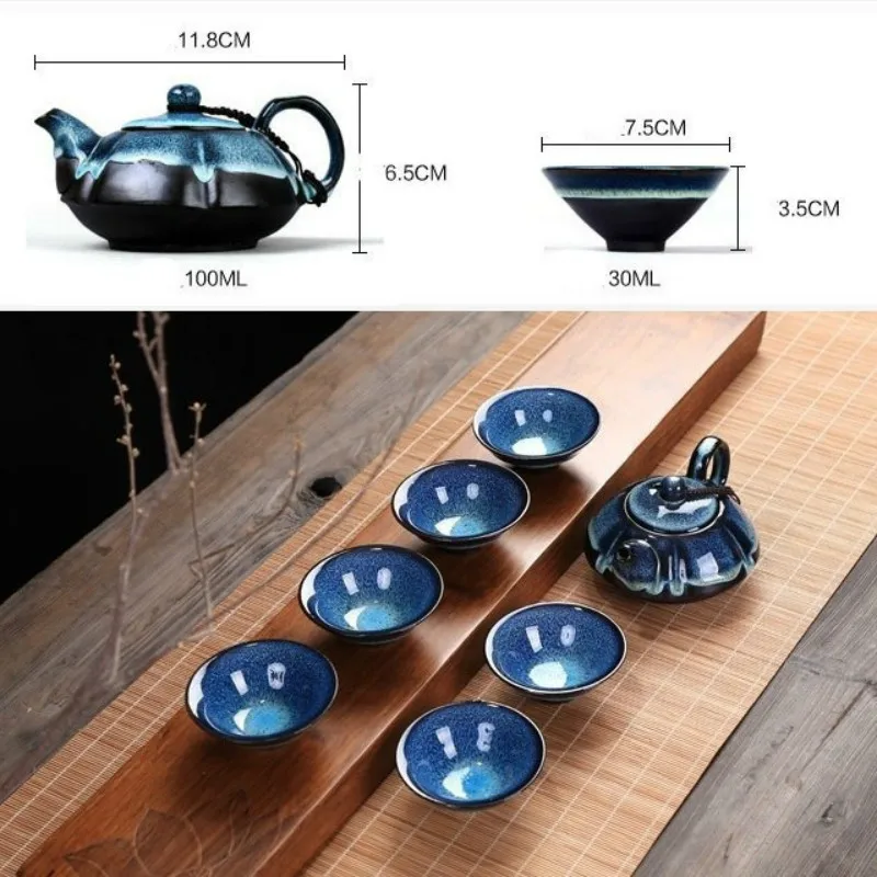Longquan Celadon фарфоровый чайный сервиз ручной работы китайский винтажный Kungfu Gongfu