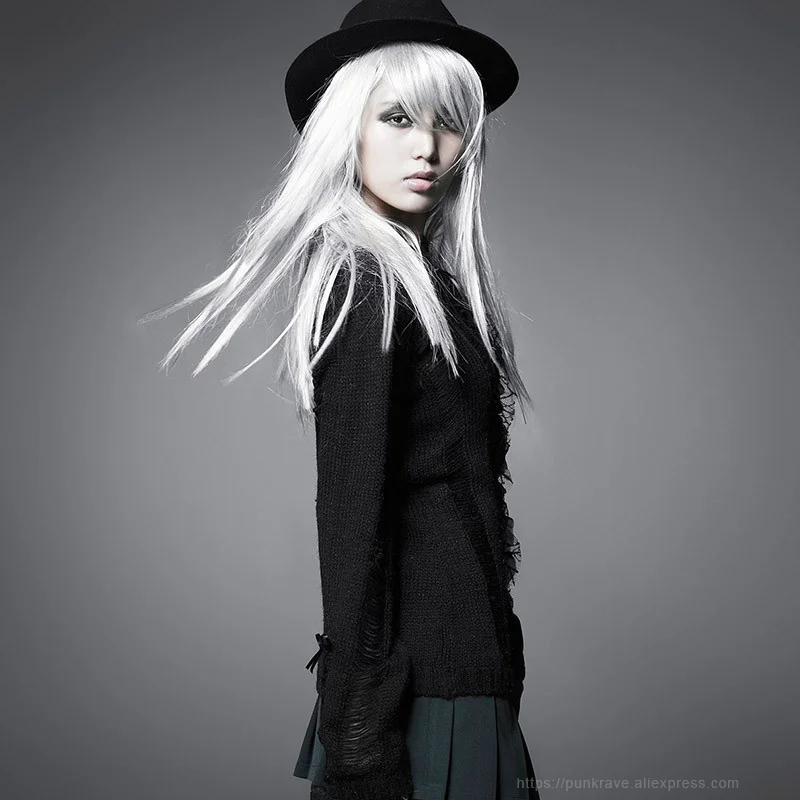 Панк рейв Готический пикантная выдалбливают О-образным вырезом с длинным