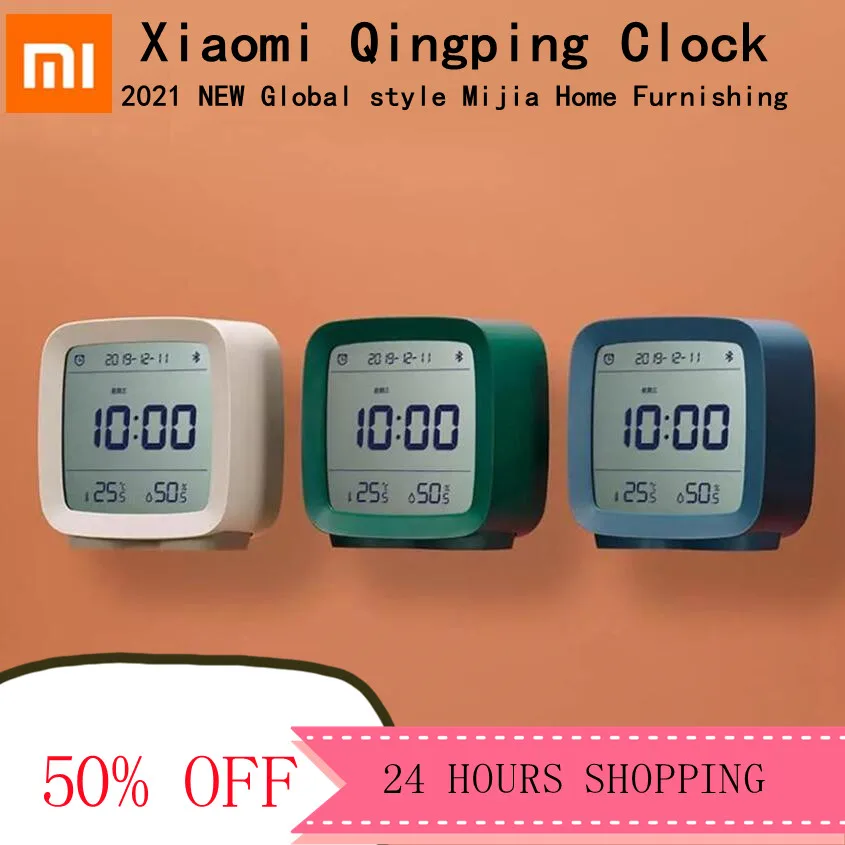 

Оригинальный Xiaomi Qingping Bluetooth Wekker умный Многофункциональный Контроль через приложение датчик температуры и влажности ночник Mijia