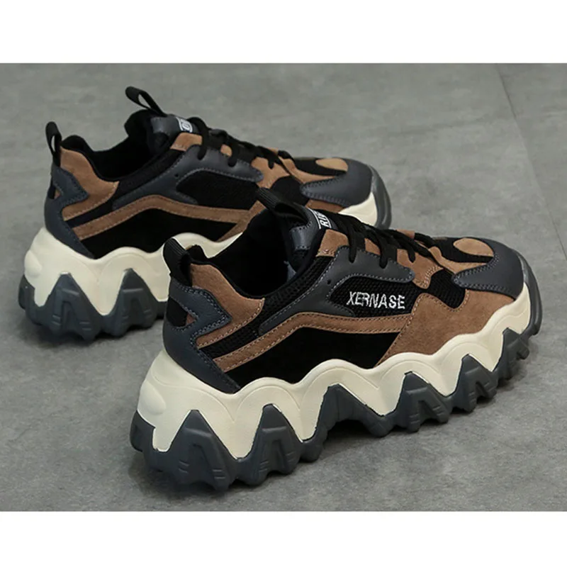 

2020 Women Chunky Sneakers Vulcanize Shoes Korean Fashion New Female Black White Platform Thick Sole Running Casual Shoe Woman