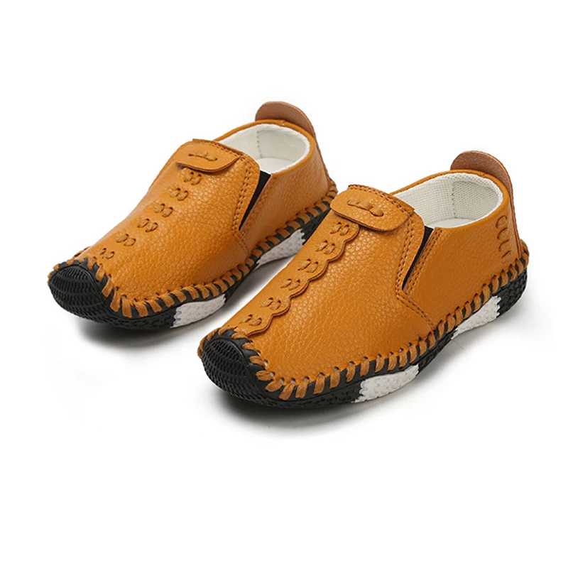 Винтажная кожаная обувь для мальчиков и девочек повседневные кроссовки без