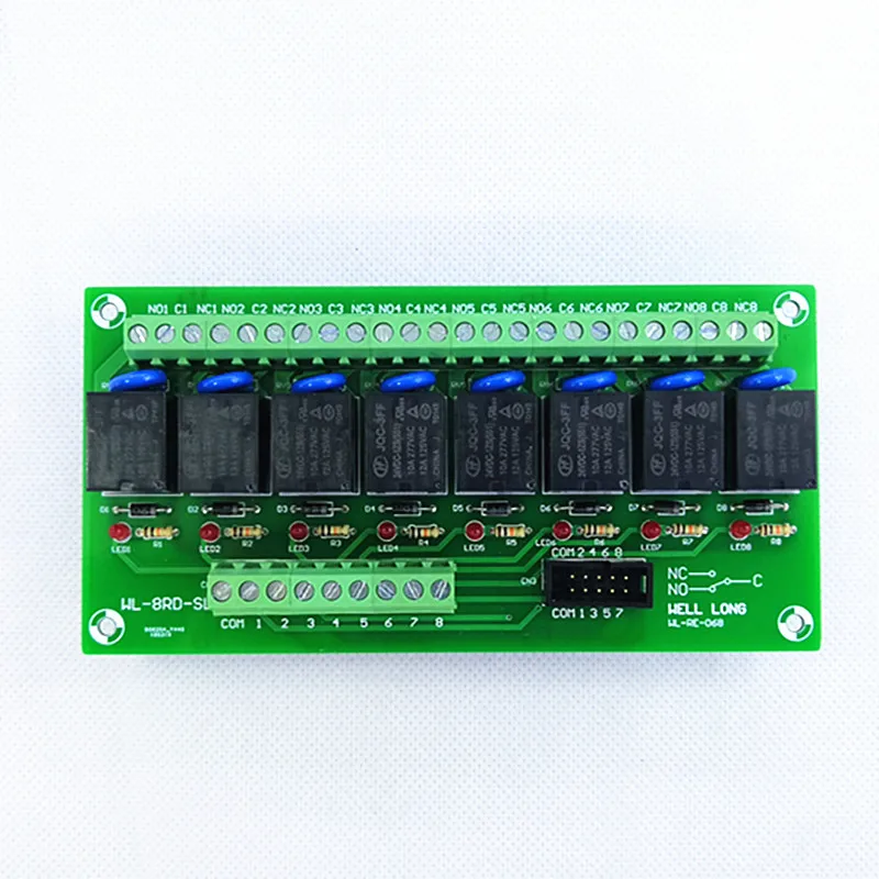 8-канальный модуль интерфейса реле мощности PNP типа 24 в 15 а HF JQC-3FF-24V-1ZS Relay. |