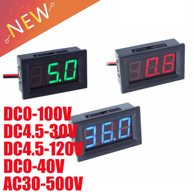 

Цифровой вольтметр, измеритель напряжения для автомобилей и мотоциклов, 2-3 провосветодиодный, 0,56 дюйма, 12 В постоянного тока, с монитором ем...