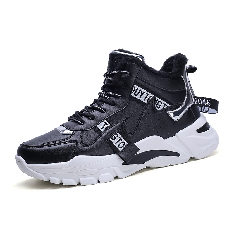 

Winter Men's Boots Fashion Thick Bottom Non-slip Warm Winter Shoes For Men Fur Warm Ankle Snow Boots Footwear Male Sneakers