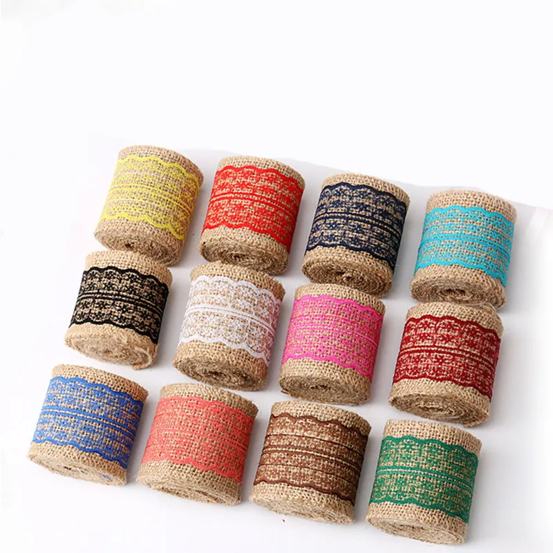 2 м/рулон лента из натурального джута|Кружево| |