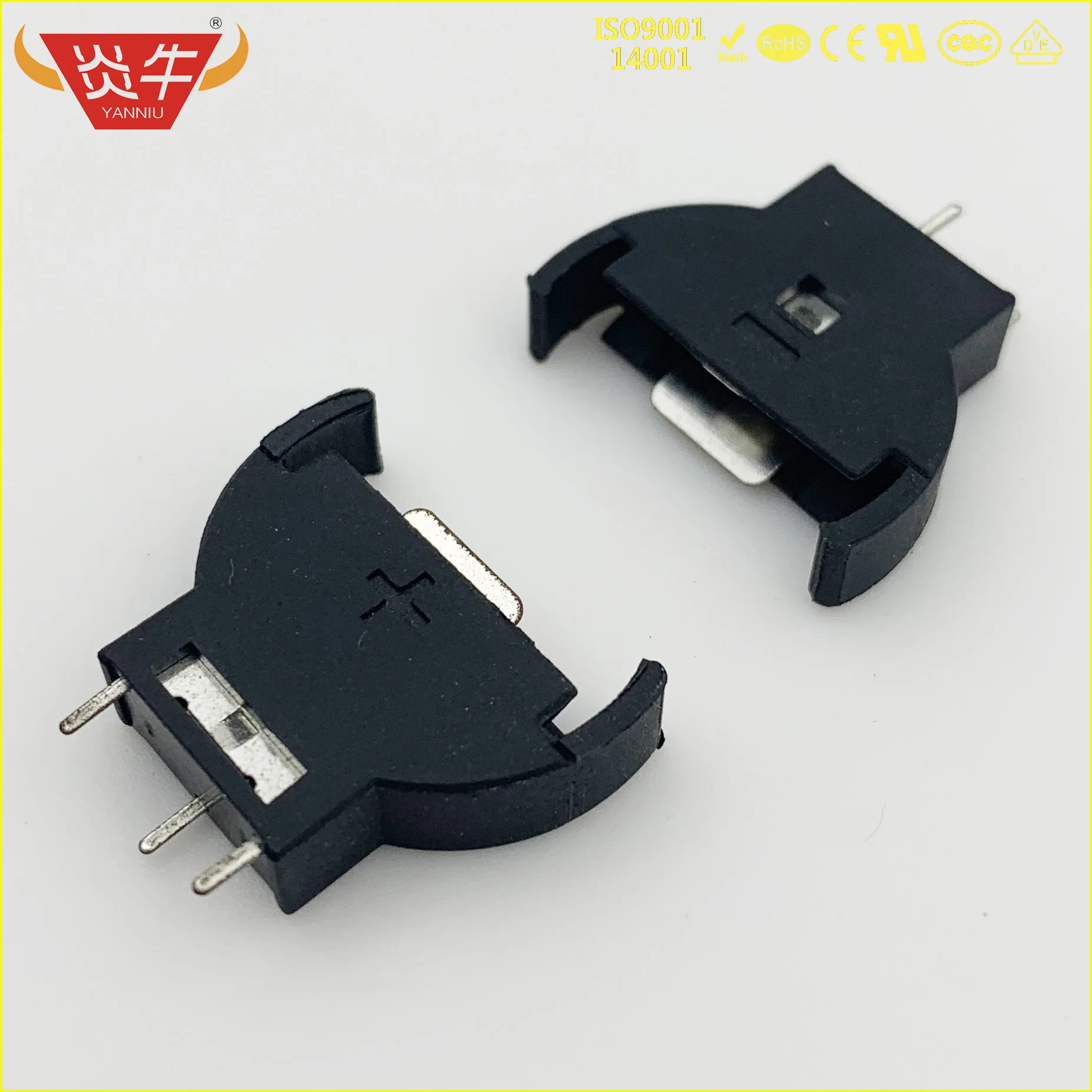 

Button coin battery socket cr2032 holder Vertical installation