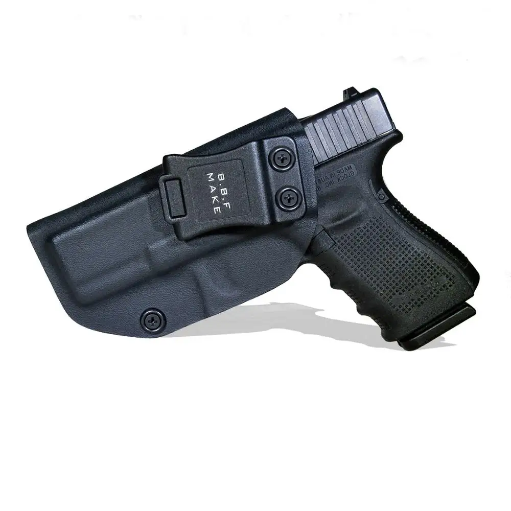 B.B.F Make IWB Тактический KYDEX пистолет кобура Glock 19 19X23 32 CZ P10 кобуры внутри скрытый поясной кейс для пистолета аксессуары сумка - Цвет: Glock 19 Black Left