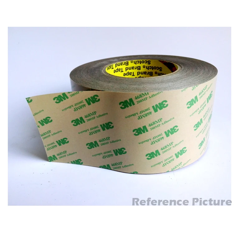 (160mm*55M) 0.13mm thick, 3M 468MP 200MP Double Sided Adhesive Tape, High Temp. Resist, for Metals and HSE plastic 16cm width