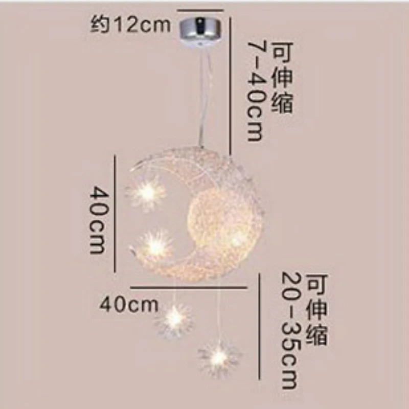 Современный Креативный Луна Алюминий подвесной светильник с Спальня подвесные