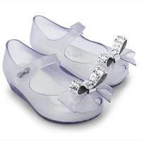 mini mlsa bowtie shoes 2021 new summer cute flower jelly bow shoe girl non slip kids toddler beach sandals
