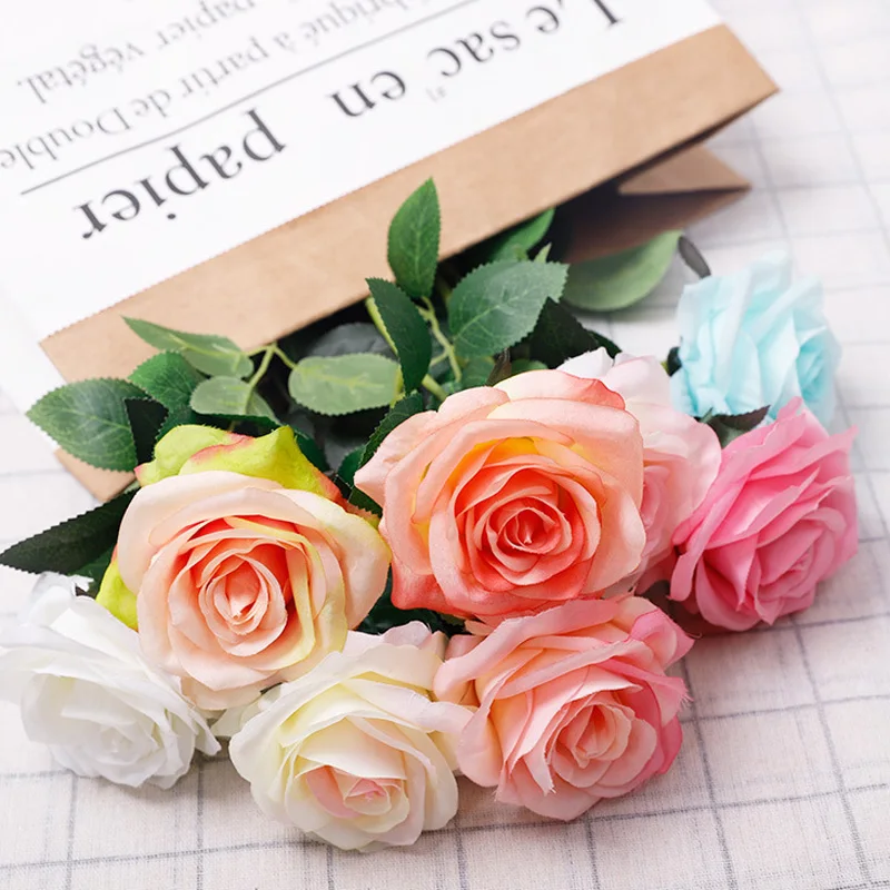 

1 Pc Pink Silk Peony Artificial Flowers Rose Wedding Home DIY Decor High Quality Accessories Craft White Fake Flower Decoration
