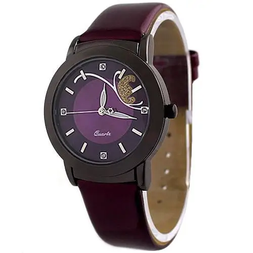 

Casual Fashion Women Watch Faux Leather Band Clock Butterfly Rhinestone Dial Dress Wrist Watch reloj mujer Ladies Watch