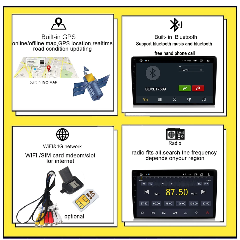Автомобильное DVD-радио 4 Гб ОЗУ 128 ПЗУ Android 10 DSP SPDIF GPS-навигатор carplay для Sienna 2015-2018 |