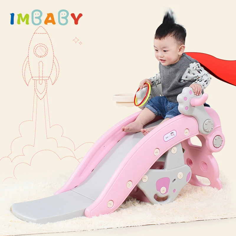 Детская комбинация игрушек IMBABY 3 в 1 детская горка лошадь качалка баскетбольная