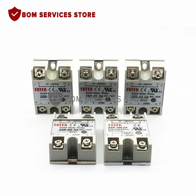 Однофазное твердотельное реле DC control AC SSR в белом корпусе без пластиковой крышки
