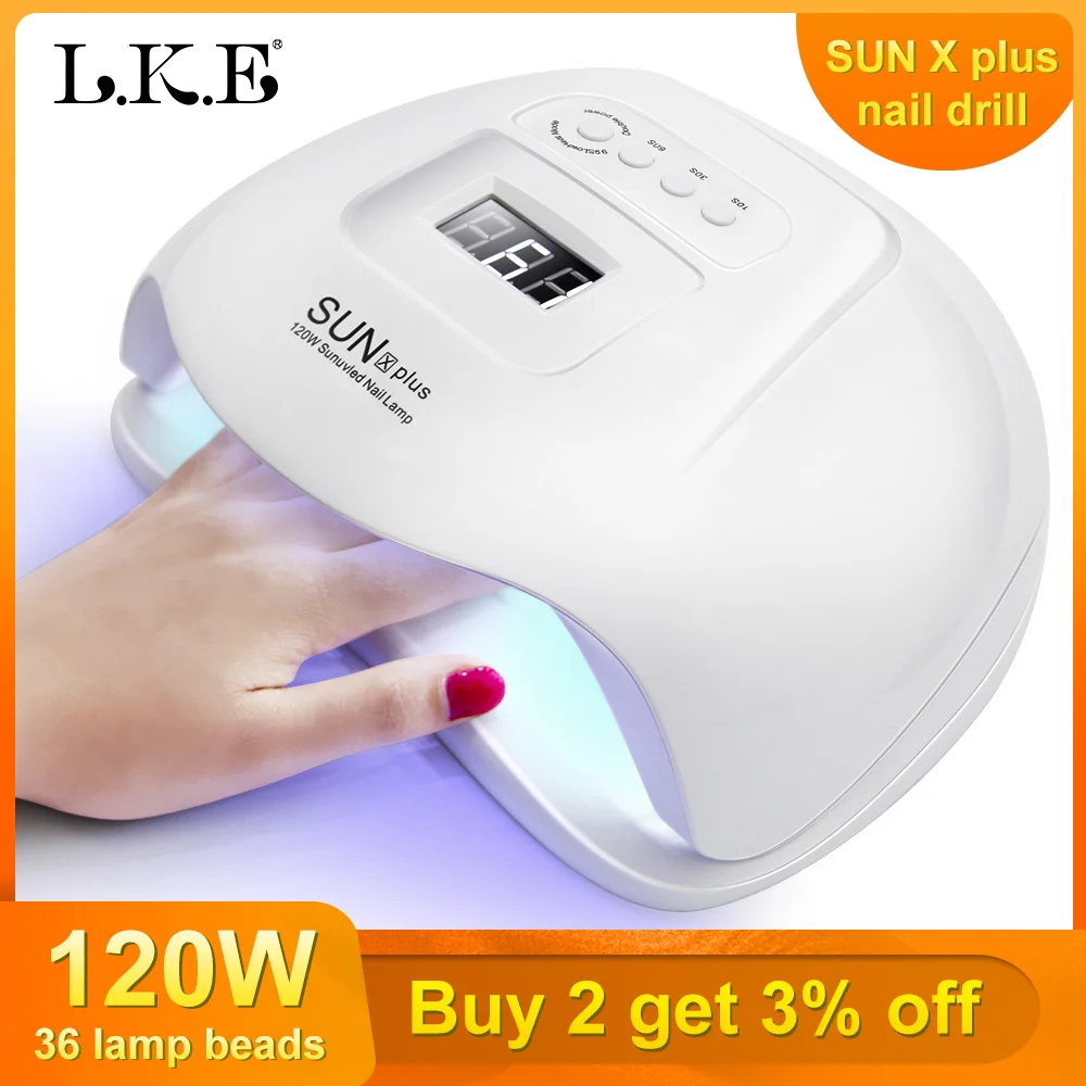 УФ-лампа для ногтей SUNx Plus 120 Вт Светодиодный УФ-лампа 36 светодиодный s лампа с автоматическим датчиком 30s 60s 90s отверждаемый светодиодный гель Расширенный клей сушилки для ногтей