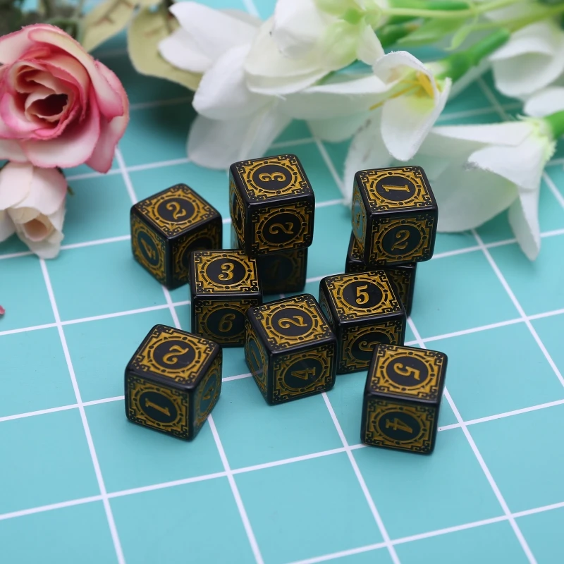 Многогранные игральные кости D6 квадратные 6 граней бусины настольная игра для