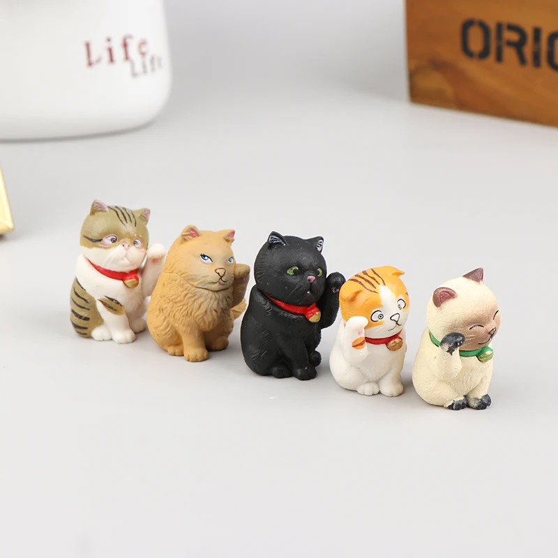 

Cute Animal Lucky Mitao Cat Mini PVC Action Figure Collectible Model Toys Figures Decor Xmas Birthday Christmas Gifts