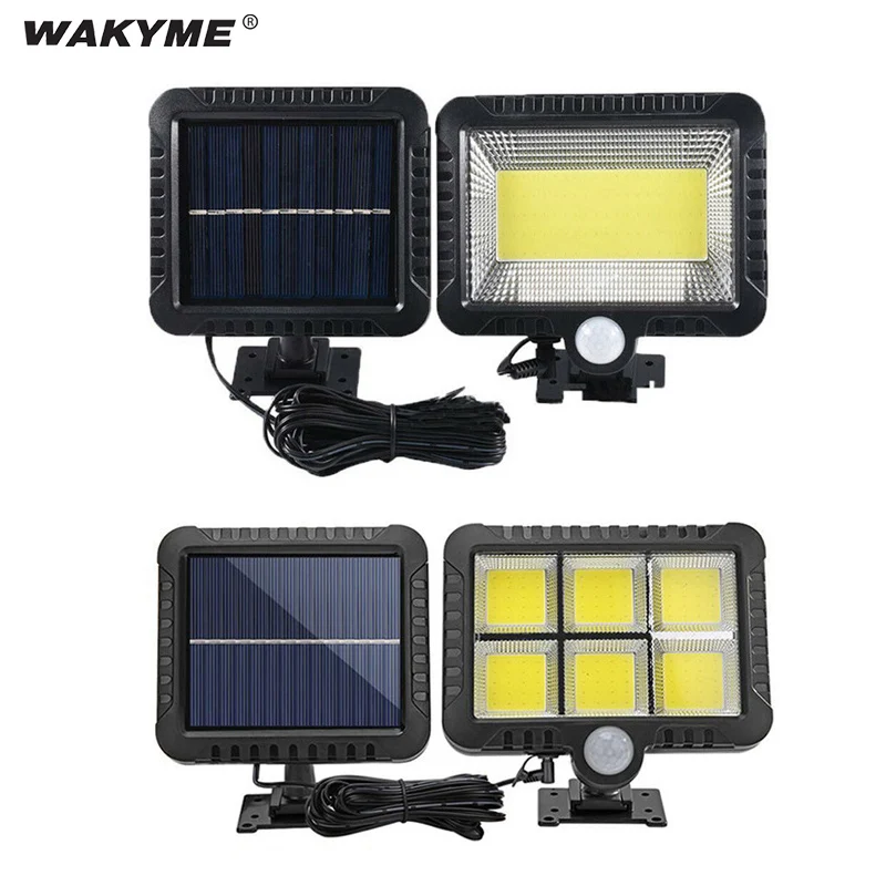 WAKYME COB 120 светодиодный солнечный светильник движения PIR Сенсор настенная лампа