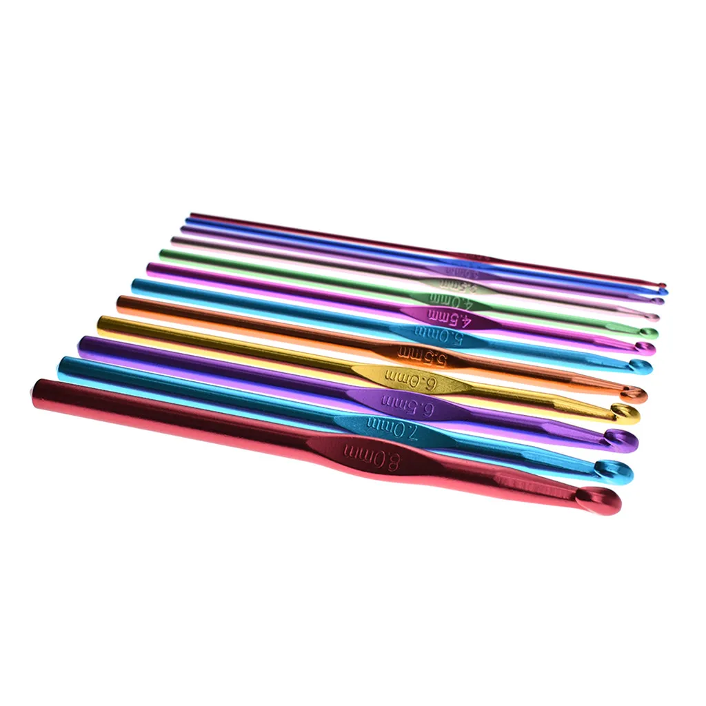 Набор из 12 разноцветных крючков для вязания Алюминиевые крючки набор спиц 2 мм 8