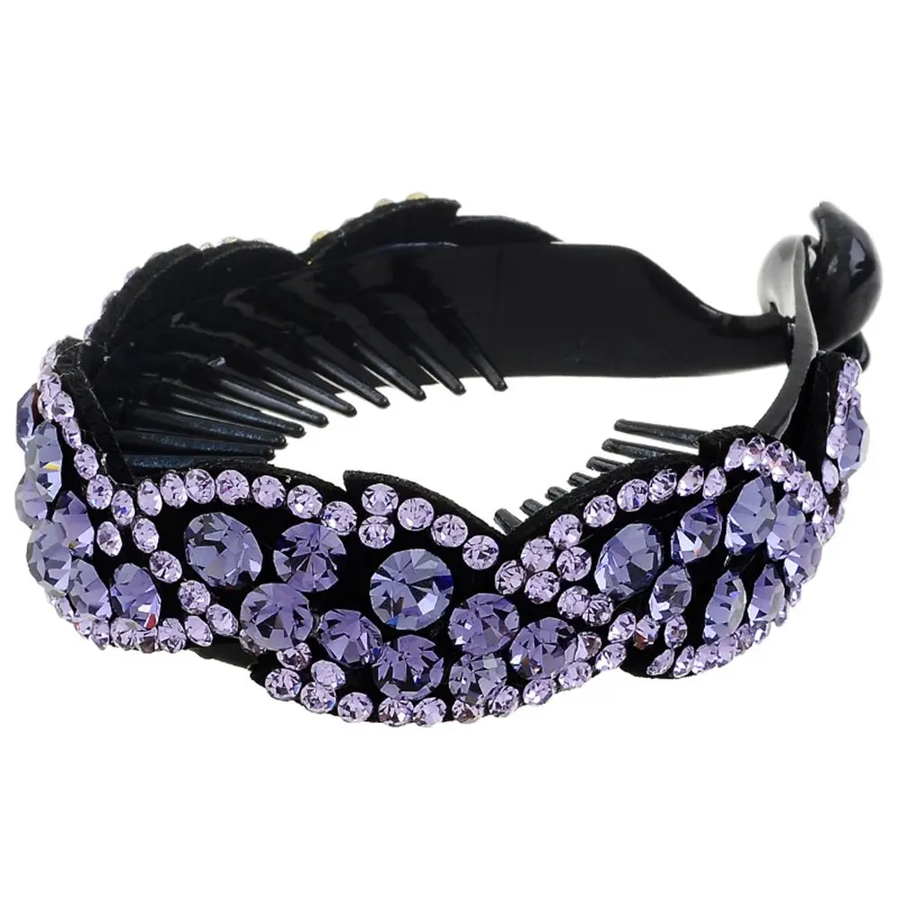 Fashion Rhinestone Leaves Shape Hair Clips Claws Women Ladies Hairpins Openwork Floral Crystal Bird Nest Barrette Headwear