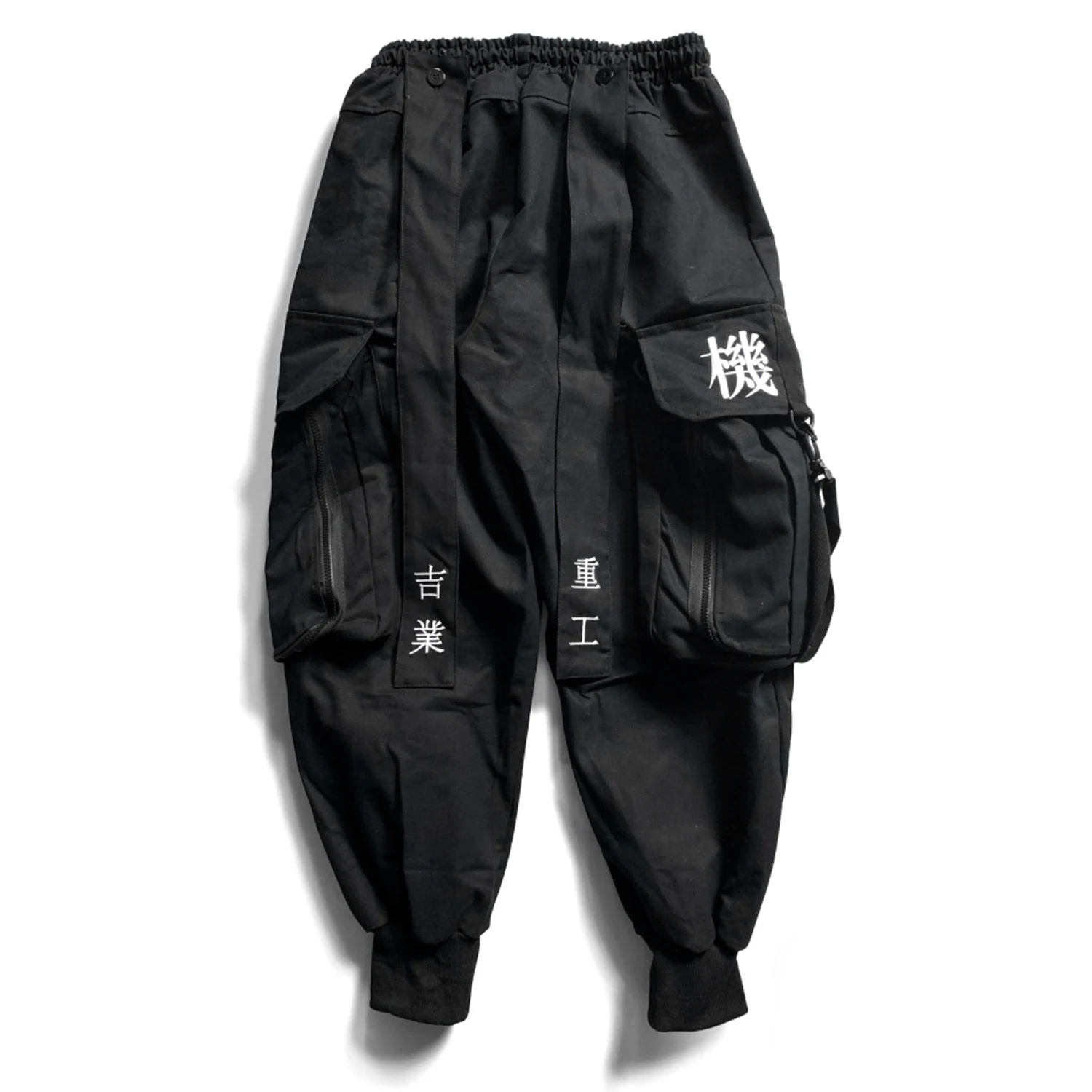 

11 BYBB'S DARK Multi Pocket Hip Hop Pants Men Ribbon Elastic Waist Harajuku Streetwear Joggers Mens Trousers Techwear Pants