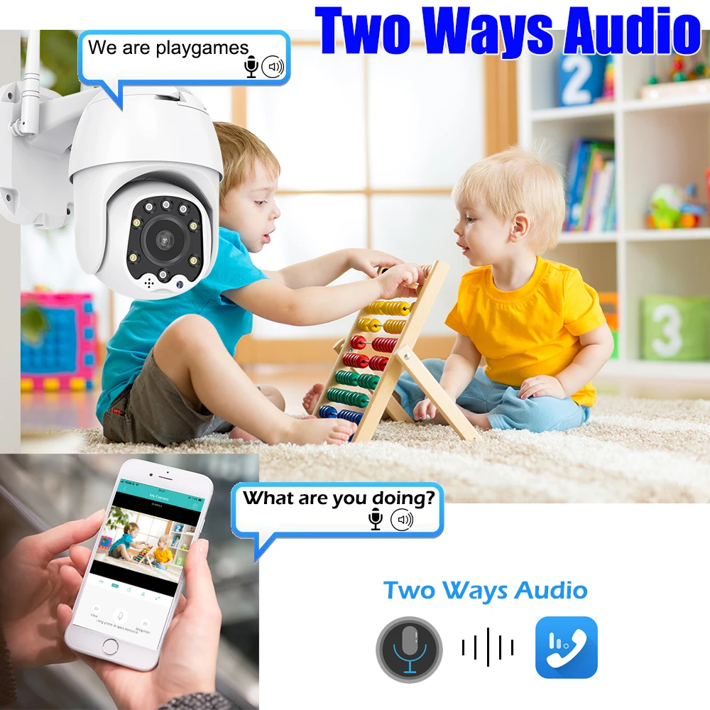 Wifi security camera digicam 1080P H.265 1920x1080 PTZ Max 128GB Onvif Camera baby monitor Support NVR P2P iCsee APP Waterproof - купить по