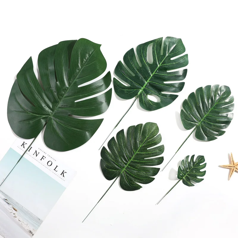 Пластиковые искусственные листья GreenTropical Пальмовые Листья моделирование лист для вечерние для дома садовые украшения DIY