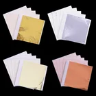 Бумага с имитацией листьев, золото, серебро, медь, 50 шт., 9 см, листы, Бумага Из Фольги Крафт-бумага для творчества, золочение, украшение для рукоделия