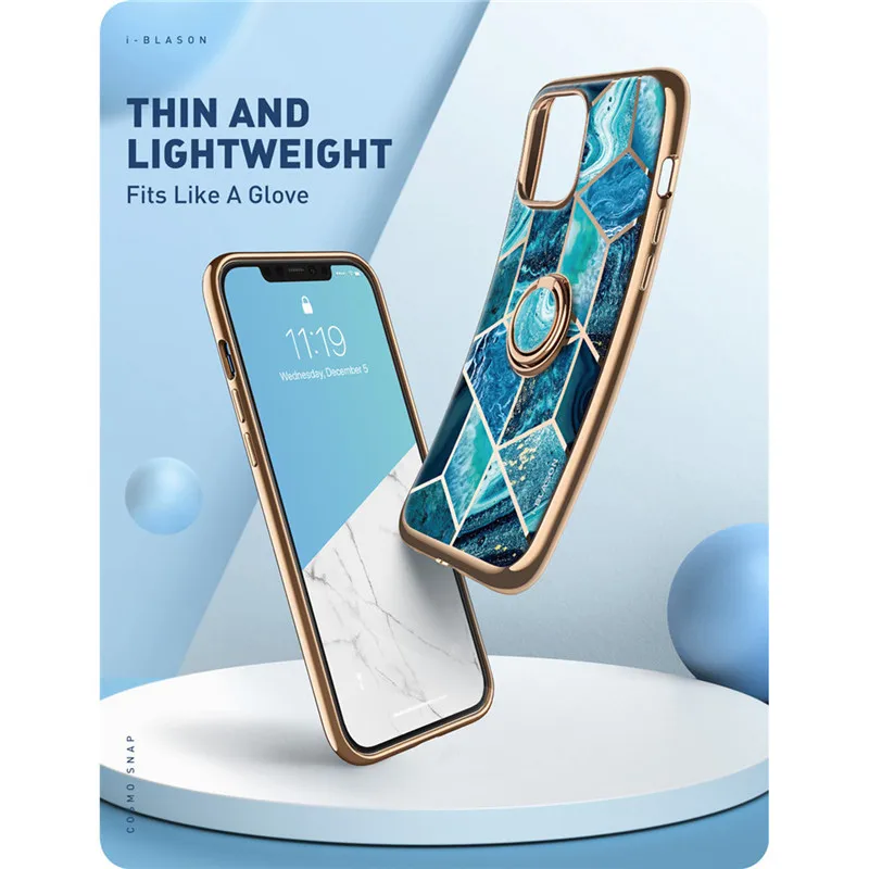 for iphone 12 case12 pro case 6 1 2020 i blason cosmo snap marble case with built in rotatable ring holder support car mount free global shipping