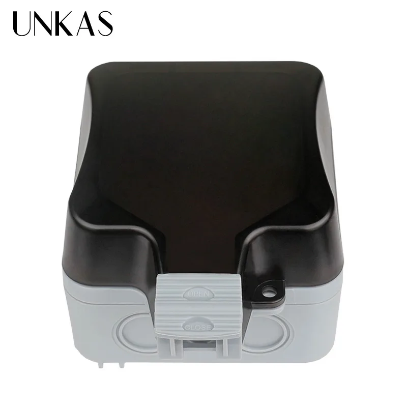 UNKAS 13A UK Standard British Electrical Outlet With Neon IP66 Weatherproof Waterproof Outdoor Wall Power Switched Socket | Обустройство