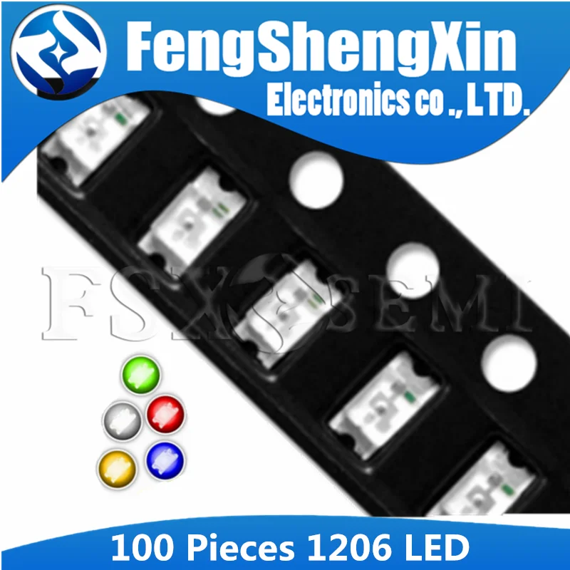 100 шт./лот 1206 LED 3 2*1 6 мм Подсветка SMD светодиоды красный белый желтый синий зеленый