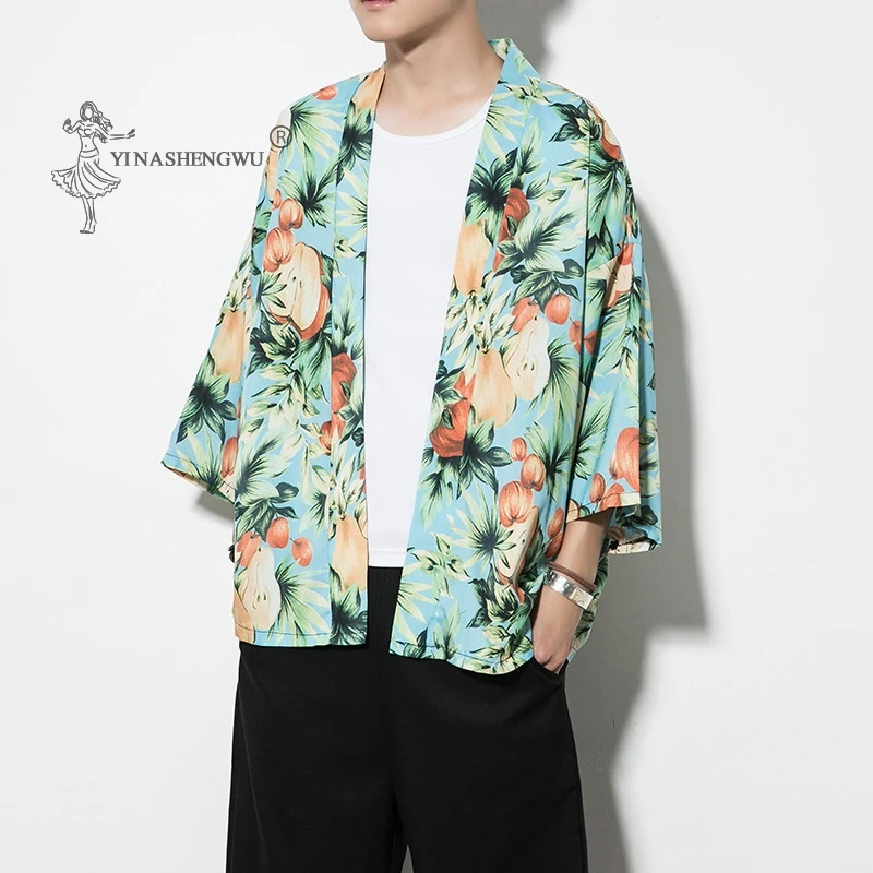 

Janpanese Cat Print Coat Yukata Kimono Cardigan Men Femal Harajuku Japan Haori Summer Asia Cosplay Costumes Traditional Shirts