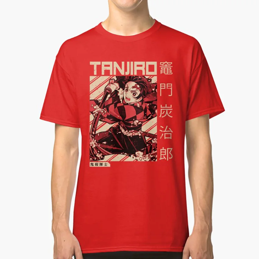 Demon Slayer Kimetsu No Yaiba | Футболка с аниме футболка demon slayer kimetsu no yaiba shirt - Цвет: Красный