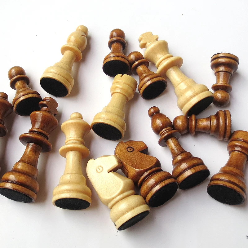 

Wooden Chess Set Folding Magnetic Large Board With 34 Chess Pieces Interior For Storage Portable Travel Board Game Set For Kid