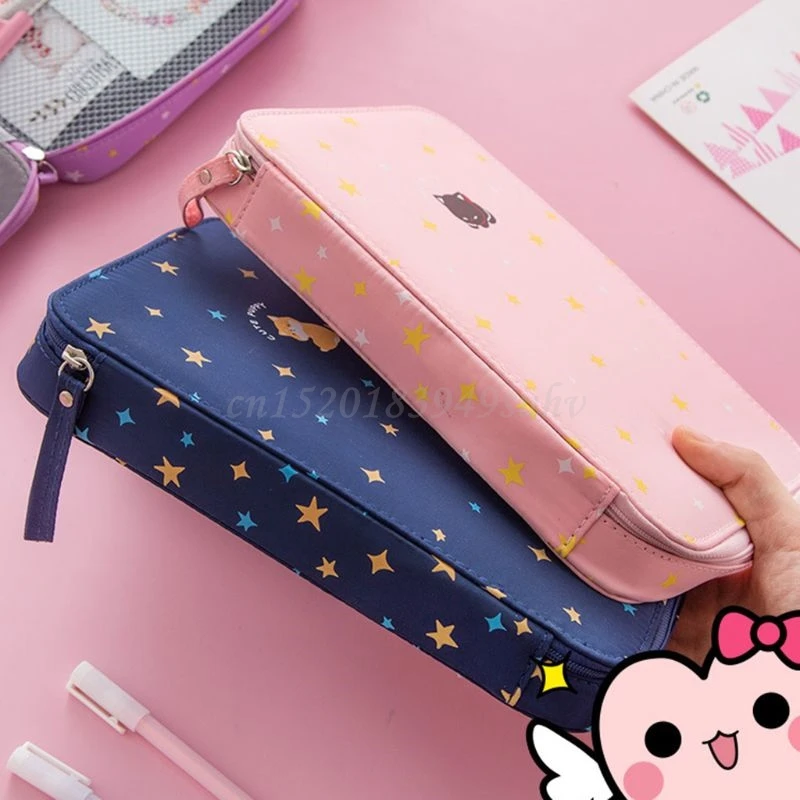 Корейский Многофункциональный холщовый чехол для карандашей большая емкость