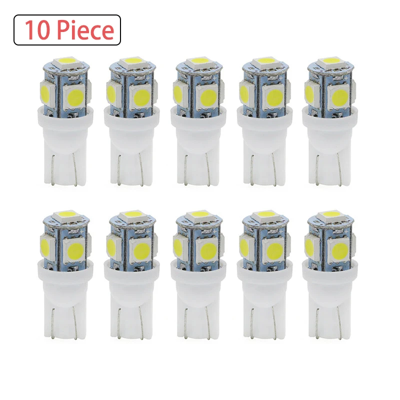 10X T10 5050 W5W 5 SMD 194 168 Автомобильный светодиодный Белый Сигнал