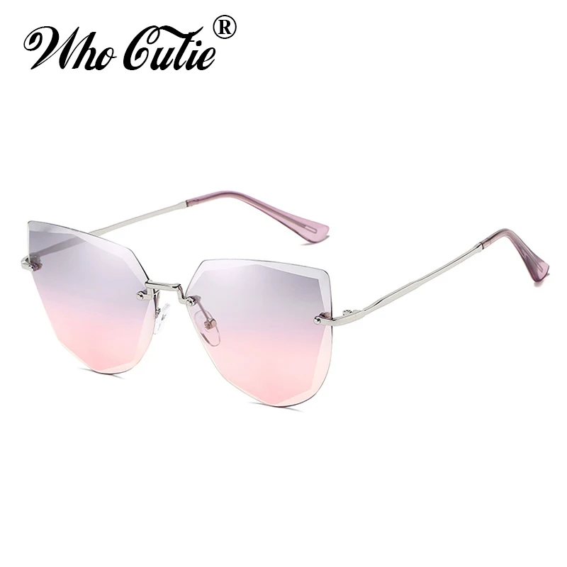 Женские солнцезащитные очки без оправы WHO CUTIE брендовые дизайнерские винтажные с