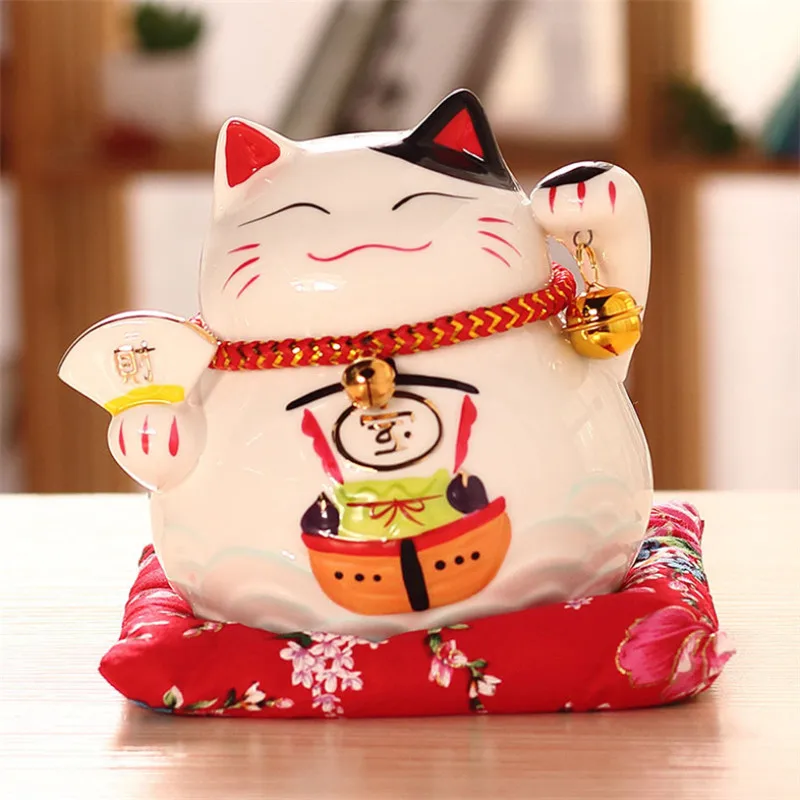 4 5 дюймов Керамический Счастливый милый кот домашний декор фарфоровые украшения