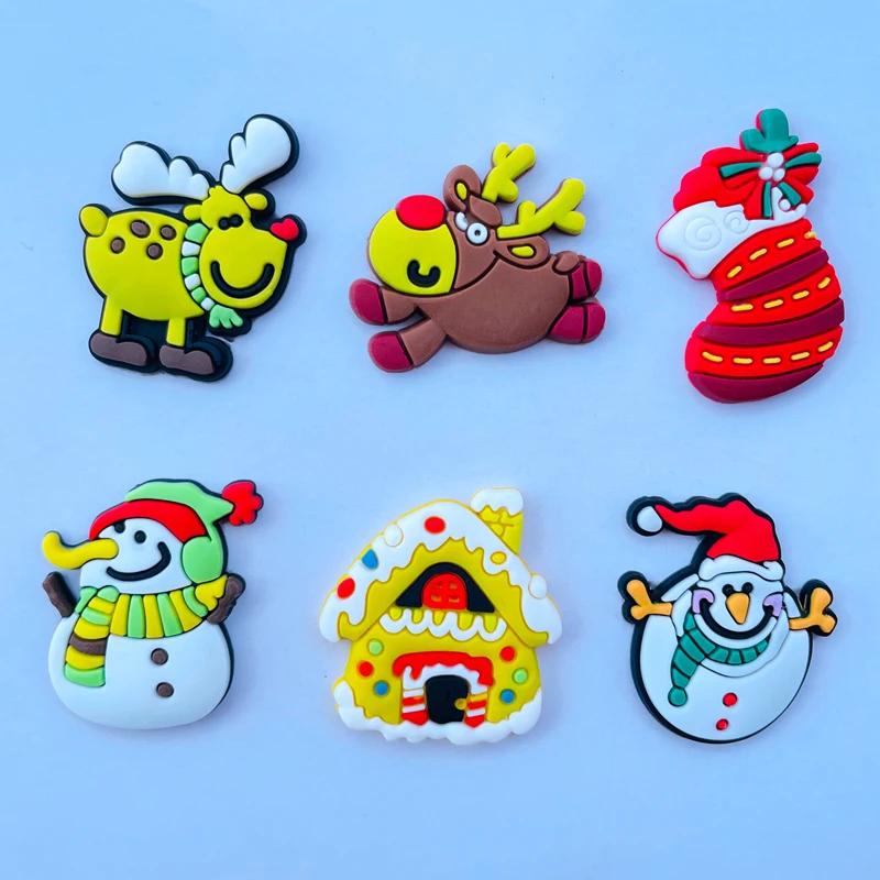 

15 PCS New Cute Cartoon Soft Rubber Christmas Series Flat Back Scrapbook Bun, DIY Dress Center Decoration A96