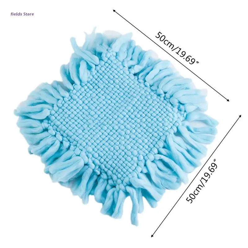 

50x50cm Baby Photography Crochet Blanket Newborn Basket Filler Woven Carpet Background Newborn Photo Shooting Backdrop Cushion