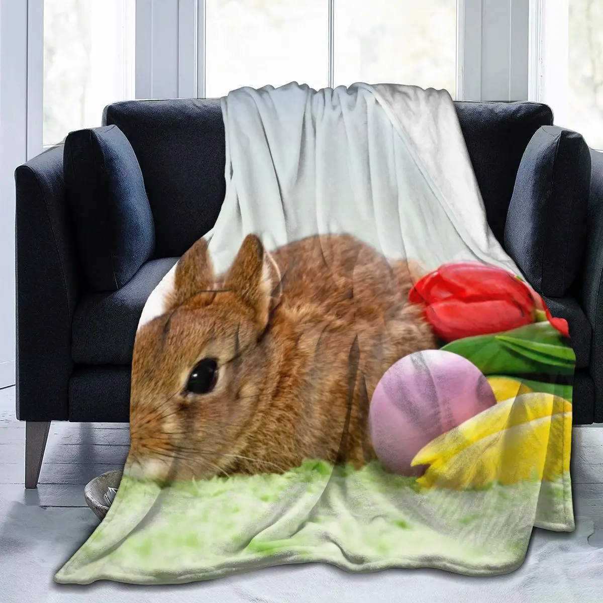 

Одеяло с 3D принтом кролика, покрывало в стиле ретро, постельное белье, квадратное шерстяное мягкое одеяло для пикника