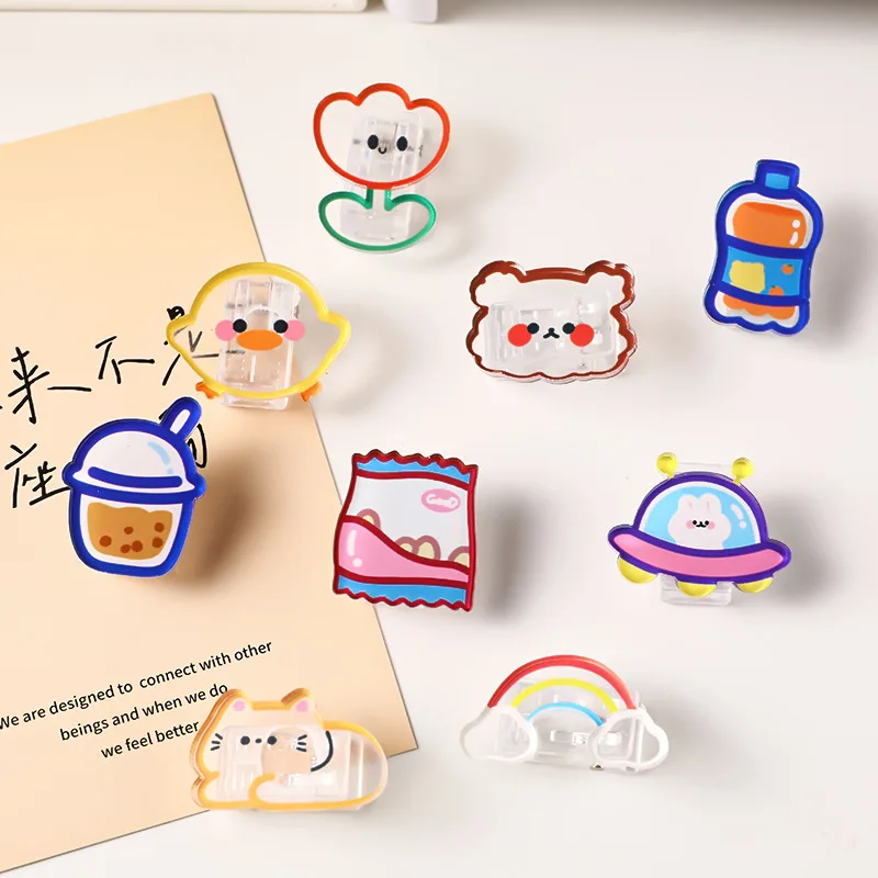 

Kawaii прозрачный зажим для заметок с мультяшными животными пружинный зажим папка для закусок зажим для запечатывания чеков для девочек школь...