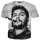Футболка Che Guevara в стиле знаменитостей мира, крутая мотоциклетная Мужская футболка с 3D принтом, забавная аниме мультяшная рубашка для курения сигар, топы