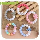 Детский силиконовый Прорезыватель для зубов Fosmeteor, 1 шт., с несколькими силиконовыми бусинами, без БФА