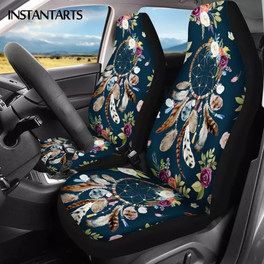 

Универсальные автомобильные Чехлы INSTANTARTS в форме Ловца снов, Нескользящие чехлы на передние сиденья автомобиля, чехлы для интерьера автомо...