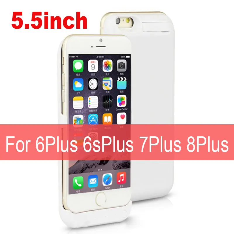 White i6P 6SP 7P 8P Чехол для аккумулятора 10000 мАч для iPhone 6 s 6s, внешний аккумулятор, чехол для зарядки для iPhone 6 6s Plus, чехол для зарядного устройства - Цвет: White i6P 6SP 7P 8P