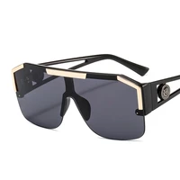 zly 2020 new shield sunglasses men women fashion color lens alloy frame high quality rectangle brand designer sunglasses uv400