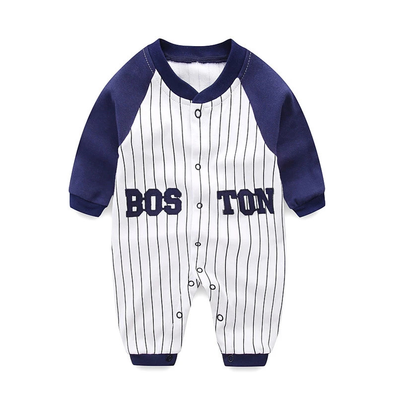 

Y.L.STUDIO Spring Autumn Romper For Baby Boy Girls Pure Cotton Button Newborn Jumpsuit Infant Striped Onesies Baby Clothing